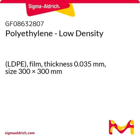 Sigma-Aldrich Polyethylene - Low Density，（LDPE），薄膜，厚度0.035 mm，尺寸300 × 300 mm