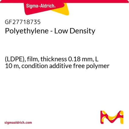 Sigma-Aldrich Polyethylene - Low Density，（LDPE），薄膜，厚度0.18 mm，长度10 m，条件无添加剂聚合物