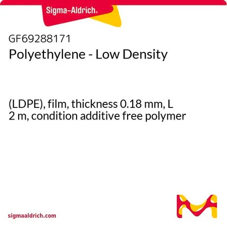 Sigma-Aldrich Polyethylene - Low Density，（LDPE），薄膜，厚度0.18 mm，L² m，条件无添加剂聚合物