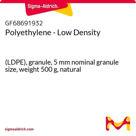 Sigma-Aldrich Polyethylene - Low Density，（LDPE），颗粒，5 mm标称粒度，重量500 g，天然