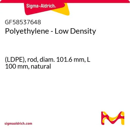 Sigma-Aldrich Polyethylene - Low Density，（LDPE），棒，直径101.6 mm，长度100 mm，天然色