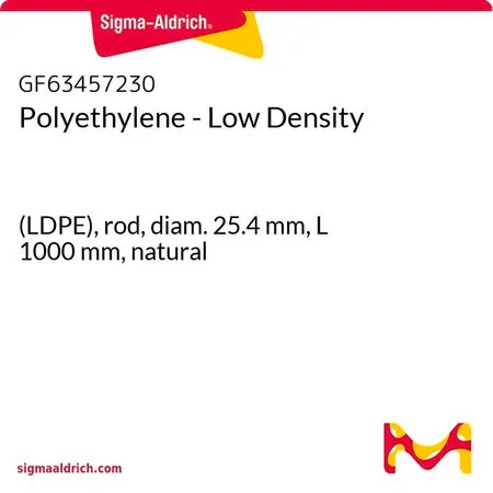 Sigma-Aldrich Polyethylene - Low Density，（LDPE），棒，直径25.4 mm，长度1000 mm，天然色