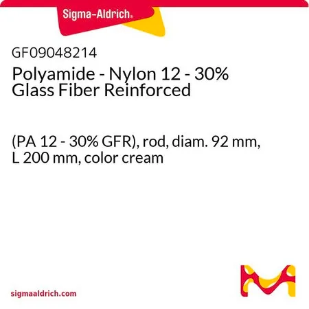 Sigma-Aldrich Polyamide - Nylon 12 - 30% Glass Fiber Reinforced，(PA 12 - 30% GFR），杆，直径92 mm，长200 mm，乳白色