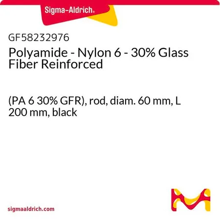 Sigma-Aldrich Polyamide - Nylon 6 - 30% Glass Fiber Reinforced，(PA 6 30% GFR），棒，直径60 mm，长度200 mm，黑色