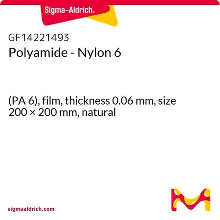 Sigma-Aldrich Polyamide - Nylon 6，(PA 6）、薄膜，厚度0.06 mm，尺寸200 × 200 mm，自然