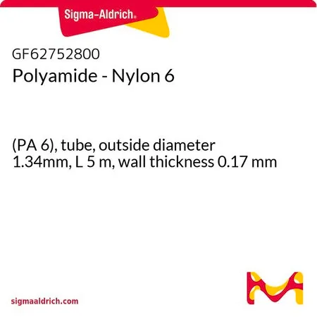 Sigma-Aldrich Polyamide - Nylon 6，(PA 6）、管，外径1.34mm，长5 m，壁厚0.17 mm