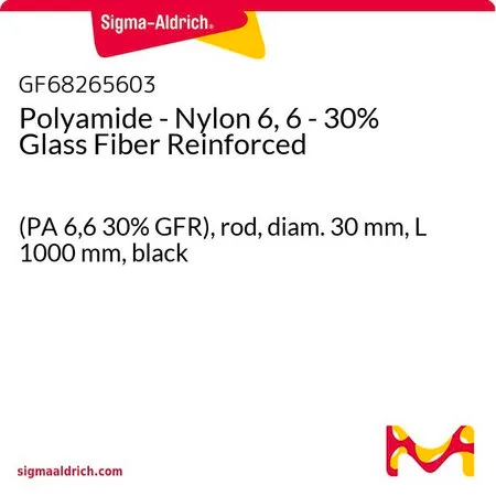 Sigma-Aldrich Polyamide - Nylon 6, 6 - 30% Glass Fiber Reinforced，(PA 6，6 30% GFR），棒，直径30 mm，长度1000 mm，黑色