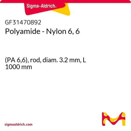 Sigma-Aldrich Polyamide - Nylon 6, 6，(PA 6，6），棒，直径3.2 mm，长度1000 mm