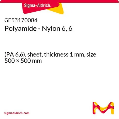 Sigma-Aldrich Polyamide - Nylon 6, 6，(PA 6，6），薄板，厚度1 mm，尺寸500 × 500 mm