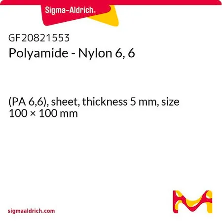 Sigma-Aldrich Polyamide - Nylon 6, 6，(PA 6，6），薄板，厚度5 mm，尺寸100 × 100 mm