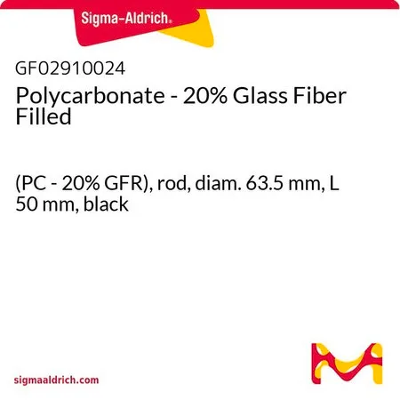 Sigma-Aldrich Polycarbonate - 20% Glass Fiber Filled，(PC- 20% GFR），杆，直径63.5 mm，长度50 mm，黑色