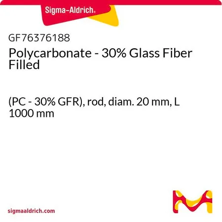 Sigma-Aldrich Polycarbonate - 30% Glass Fiber Filled，(PC- 30% GFR），杆，直径20 mm，长度1000 mm