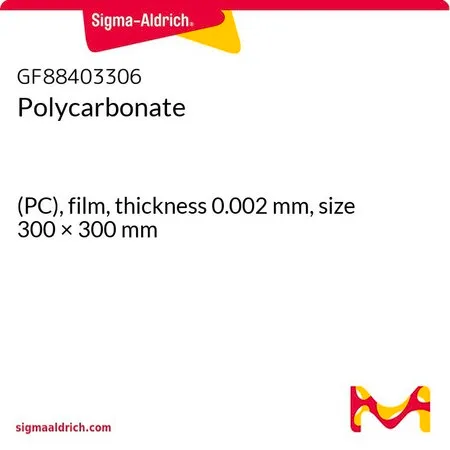 Sigma-Aldrich 聚碳酸酯，(PC)，薄膜，厚度0.002 mm，尺寸300 × 300 mm