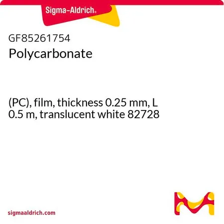 Sigma-Aldrich 聚碳酸酯，(PC)，薄膜，厚度0.25 mm，长0.5 m，半透明白色82728