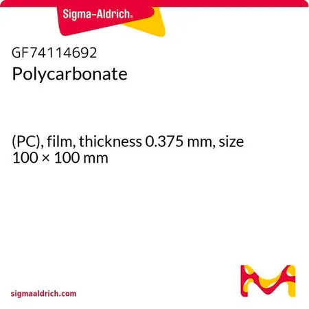 Sigma-Aldrich 聚碳酸酯，(PC)，薄膜，厚度0.375 mm，尺寸100 × 100 mm