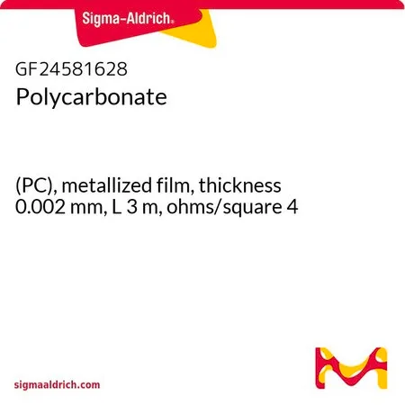 Sigma-Aldrich 聚碳酸酯，(PC)，金属化膜，厚度0.002 mm，L³ m，欧姆/平方4