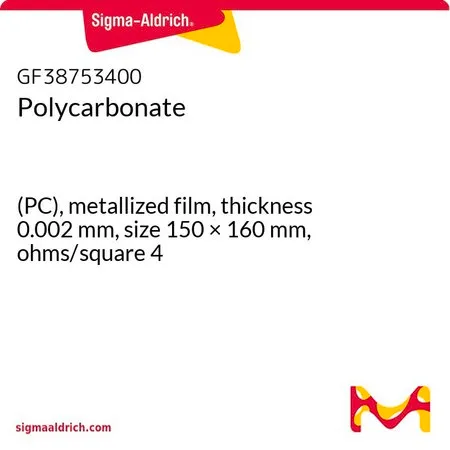 Sigma-Aldrich 聚碳酸酯，(PC)，金属化膜，厚度0.002 mm，尺寸150 × 160 mm，欧姆/平方4