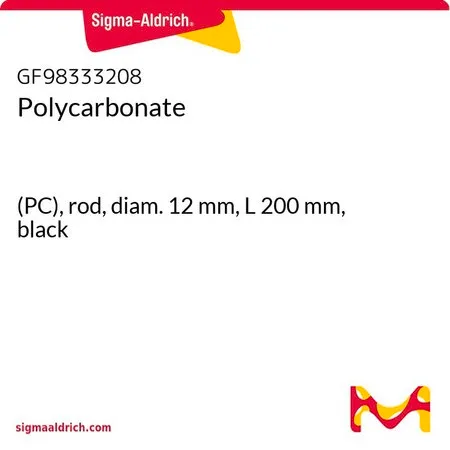 Sigma-Aldrich 聚碳酸酯，(PC)，杆，直径12 mm，长度200 mm，黑色