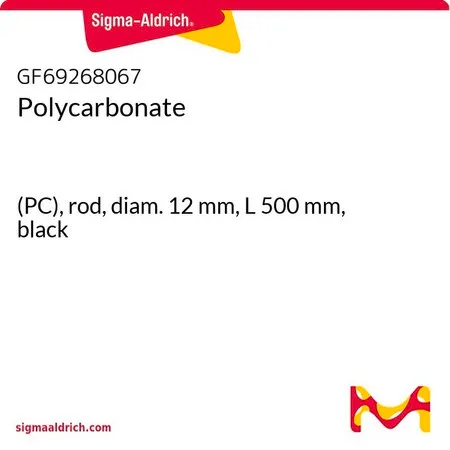 Sigma-Aldrich 聚碳酸酯，(PC)，杆，直径12 mm，长度500 mm，黑色