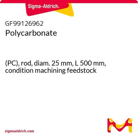 Sigma-Aldrich 聚碳酸酯，(PC)，杆，直径25 mm，长度500 mm，条件加工给料