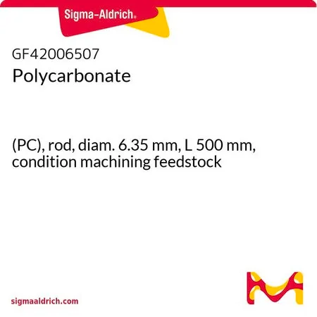 Sigma-Aldrich 聚碳酸酯，(PC)，杆，直径6.35 mm，长度500 mm，调节加工给料