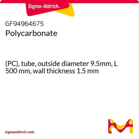 Sigma-Aldrich 聚碳酸酯，(PC)管，外径9.5mm，长度500 mm，壁厚1.5 mm