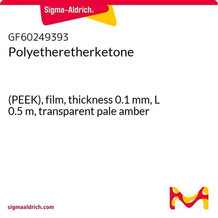 Sigma-Aldrich Polyetheretherketone，（PEEK），薄膜，厚度0.1 mm，长度0.5 m，透明淡琥珀色
