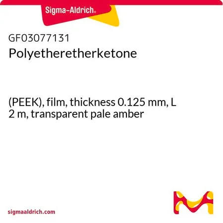 Sigma-Aldrich Polyetheretherketone，（PEEK），薄膜，厚度0.125 mm，L² m，透明淡琥珀色