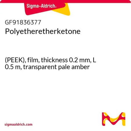 Sigma-Aldrich Polyetheretherketone，（PEEK），薄膜，厚度0.2 mm，长度0.5 m，透明淡琥珀色