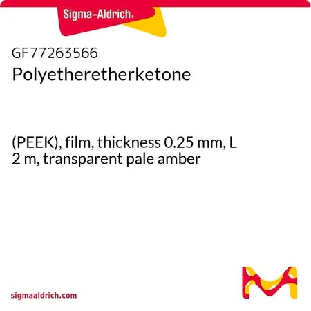 Sigma-Aldrich Polyetheretherketone，（PEEK），薄膜，厚度0.25 mm，L² m，透明淡琥珀色