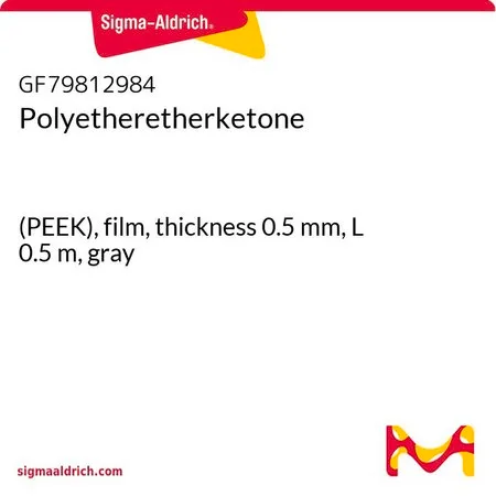 Sigma-Aldrich Polyetheretherketone，（PEEK），薄膜，厚度0.5 mm，长度0.5 m，灰色