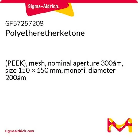 Sigma-Aldrich Polyetheretherketone，（PEEK），网片，标称孔径300 mm，尺寸150 × 150 mm，单丝直径200 mm