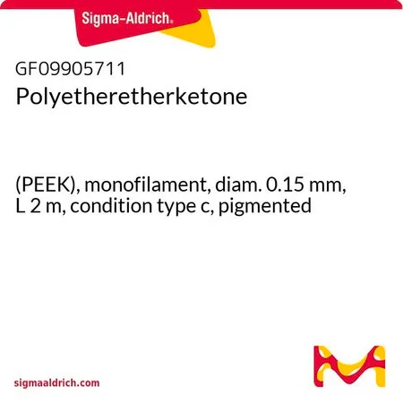 Sigma-Aldrich Polyetheretherketone，（PEEK），单丝，直径0.15 mm，长度2 m，条件类型c，着色