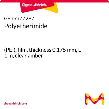 Sigma-Aldrich 聚醚酰亚胺，(PEI)，薄膜，厚度0.175 mm，L 1 m，透明琥珀色