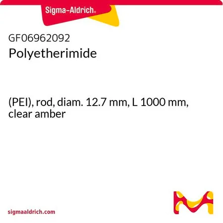 Sigma-Aldrich 聚醚酰亚胺，(PEI)杆，直径12.7 mm，长度1000 mm，透明琥珀色