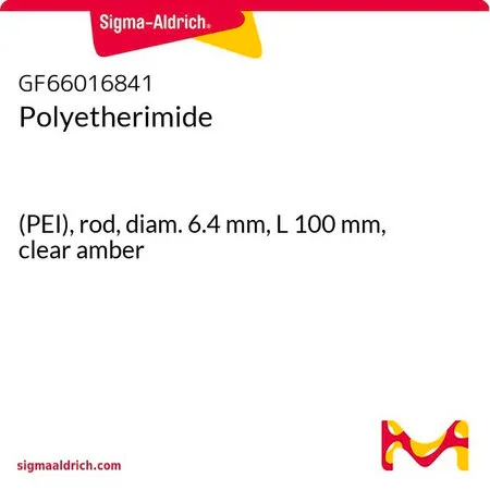Sigma-Aldrich 聚醚酰亚胺，(PEI)杆，直径6.4 mm，长100 mm，透明琥珀色