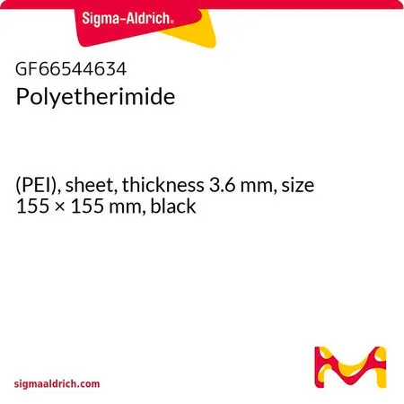 Sigma-Aldrich 聚醚酰亚胺，(PEI)，薄板，厚度3.6 mm，尺寸155 × 155 mm，黑色