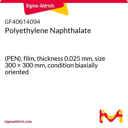 Sigma-Aldrich Polyethylene Naphthalate，(PEN)，薄膜，厚度0.025 mm，尺寸300 × 300 mm，条件双轴取向