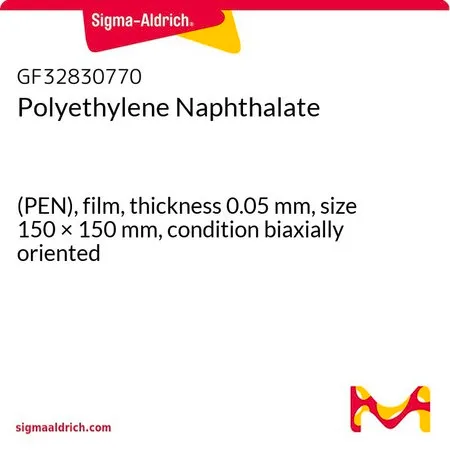 Sigma-Aldrich Polyethylene Naphthalate，(PEN)薄膜，厚度0.05 mm，尺寸150 × 150 mm，条件双轴取向