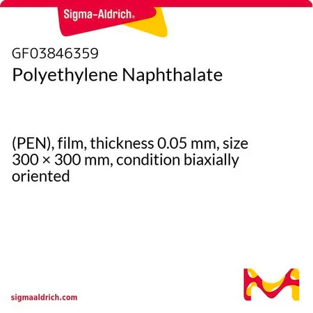 Sigma-Aldrich Polyethylene Naphthalate，(PEN)，薄膜，厚度0.05 mm，尺寸300 × 300 mm，条件双轴取向