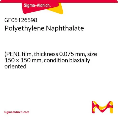 Sigma-Aldrich Polyethylene Naphthalate，(PEN)，薄膜，厚度0.075 mm，尺寸150 × 150 mm，条件双轴取向
