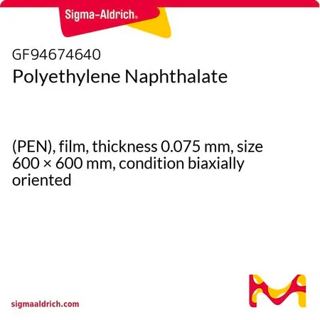 Sigma-Aldrich Polyethylene Naphthalate，(PEN)，薄膜，厚度0.075 mm，尺寸600 × 600 mm，条件双轴取向