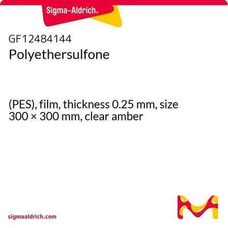 Sigma-Aldrich Polyethersulfone，(PES)，薄膜，厚度0.25 mm，尺寸300 × 300 mm，透明琥珀色