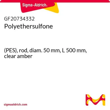 Sigma-Aldrich Polyethersulfone，(PES)，杆，直径50 mm，长度500 mm，透明琥珀色