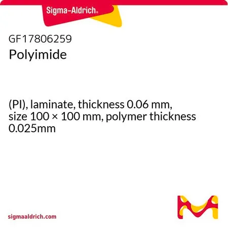 Sigma-Aldrich Polyimide，(PI)层压板，厚度0.06 mm，尺寸100 × 100 mm，聚合物厚度0.025mm