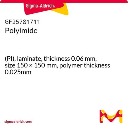 Sigma-Aldrich Polyimide，(PI)层压板，厚度0.06 mm，尺寸150 × 150 mm，聚合物厚度0.025mm