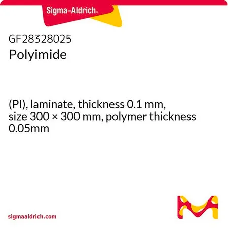 Sigma-Aldrich Polyimide，(PI)层压板，厚度0.1 mm，尺寸300 × 300 mm，聚合物厚度0.05 mm