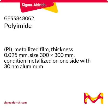 Sigma-Aldrich Polyimide，(PI)，金属化膜，厚度0.025 mm，尺寸300 × 300 mm，一侧用30 nm铝金属化