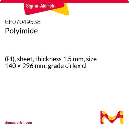 Sigma-Aldrich Polyimide，(PI)板材，厚度1.5 mm，尺寸140 × 296 mm，等级cirlex cl