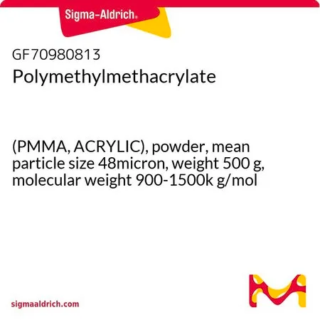 Sigma-Aldrich Polymethylmethacrylate，(PMMA丙烯酸类），粉末，平均粒度48微米，重量500 g，分子量900 - 1500 k g/mol